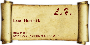 Lex Henrik névjegykártya